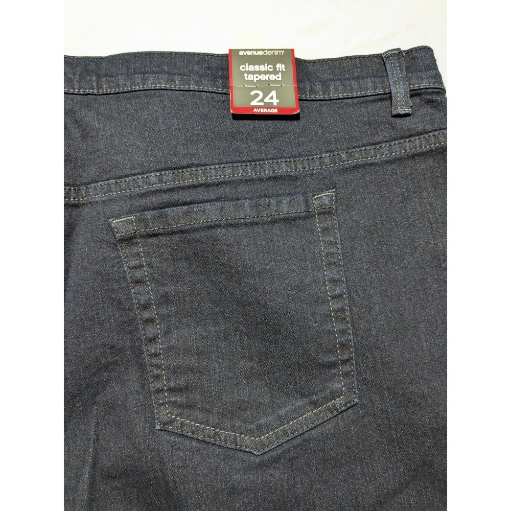 AVENUE DENIM CLASSIC TAPERED Women Plus 24 Average Cotton Poly Stretch Jeans NEW - Picture 3 of 16